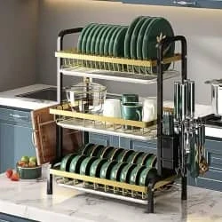 Platero de 3 niveles negro y dorado's foto | Estilo & Hogar |  BizneCubano