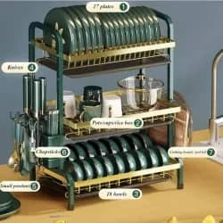 Platero de 3 niveles verde y dorado's foto | Estilo & Hogar |  BizneCubano